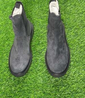 Jimmy Choo Black Leather Fur Lined Moto Boots